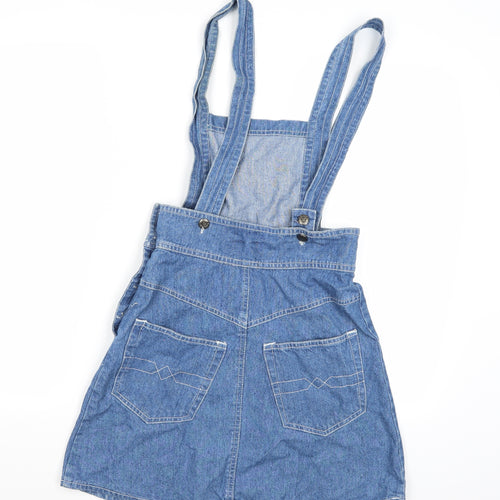 MARK ONE Womens Blue  Denim Pinafore/Dungaree Dress  Size S
