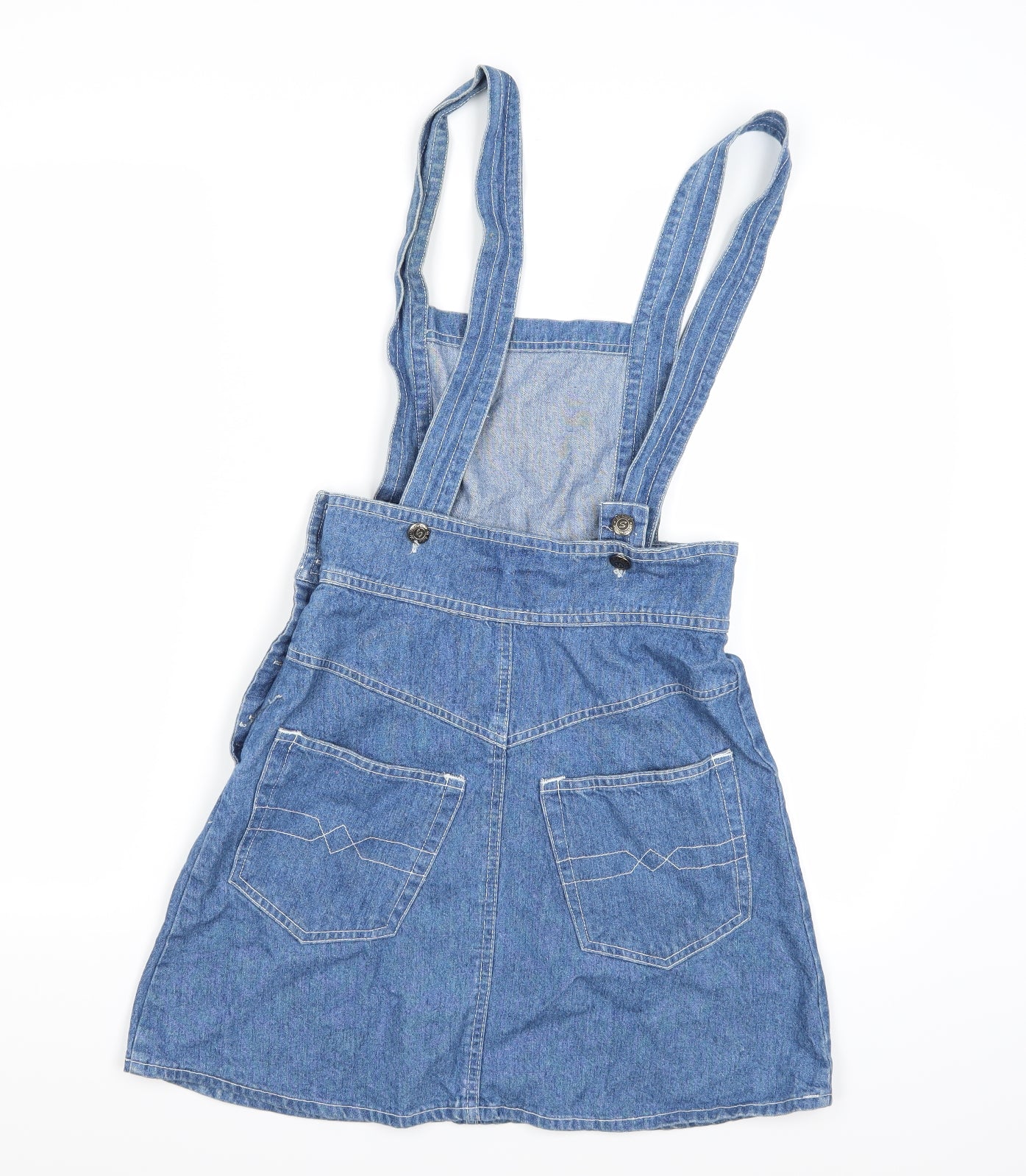 MARK ONE Womens Blue  Denim Pinafore/Dungaree Dress  Size S