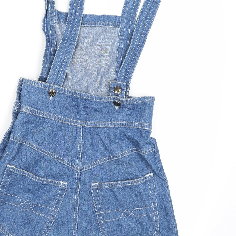 MARK ONE Womens Blue  Denim Pinafore/Dungaree Dress  Size S