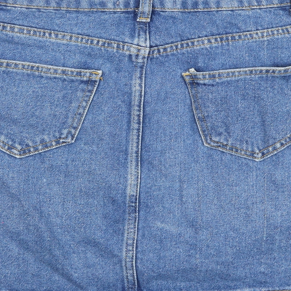 New Look Womens Blue  Denim A-Line Skirt Size 8