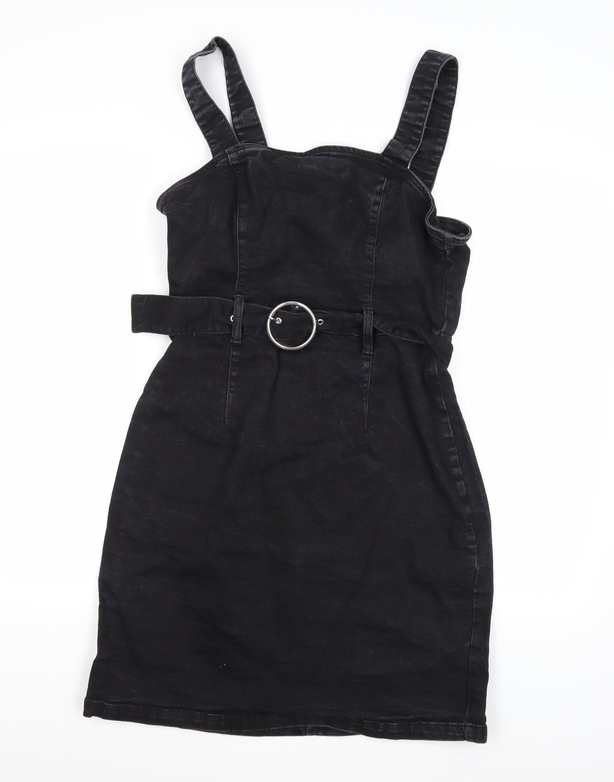 Denim Co. Womens Black  Denim Pinafore/Dungaree Dress  Size 14