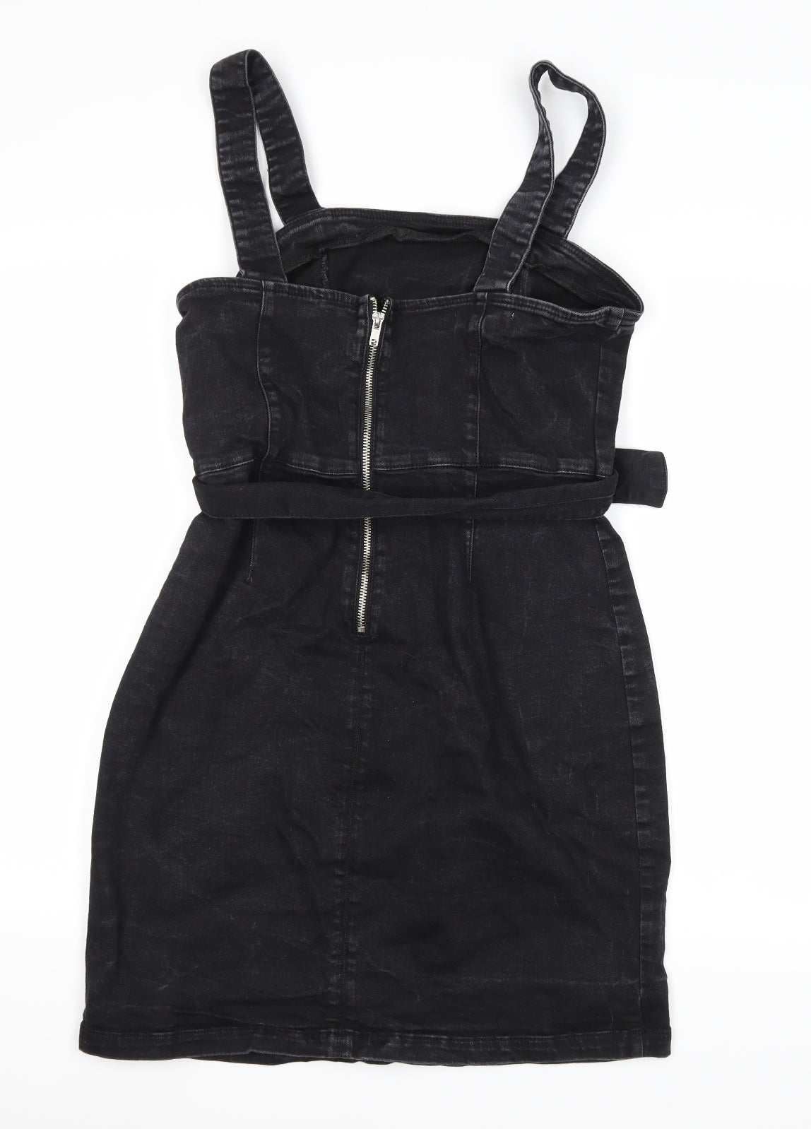 Denim Co. Womens Black  Denim Pinafore/Dungaree Dress  Size 14
