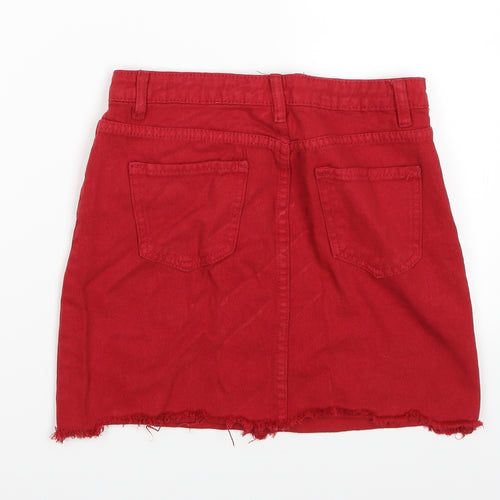 Denim Club Womens Red  Denim A-Line Skirt Size 8