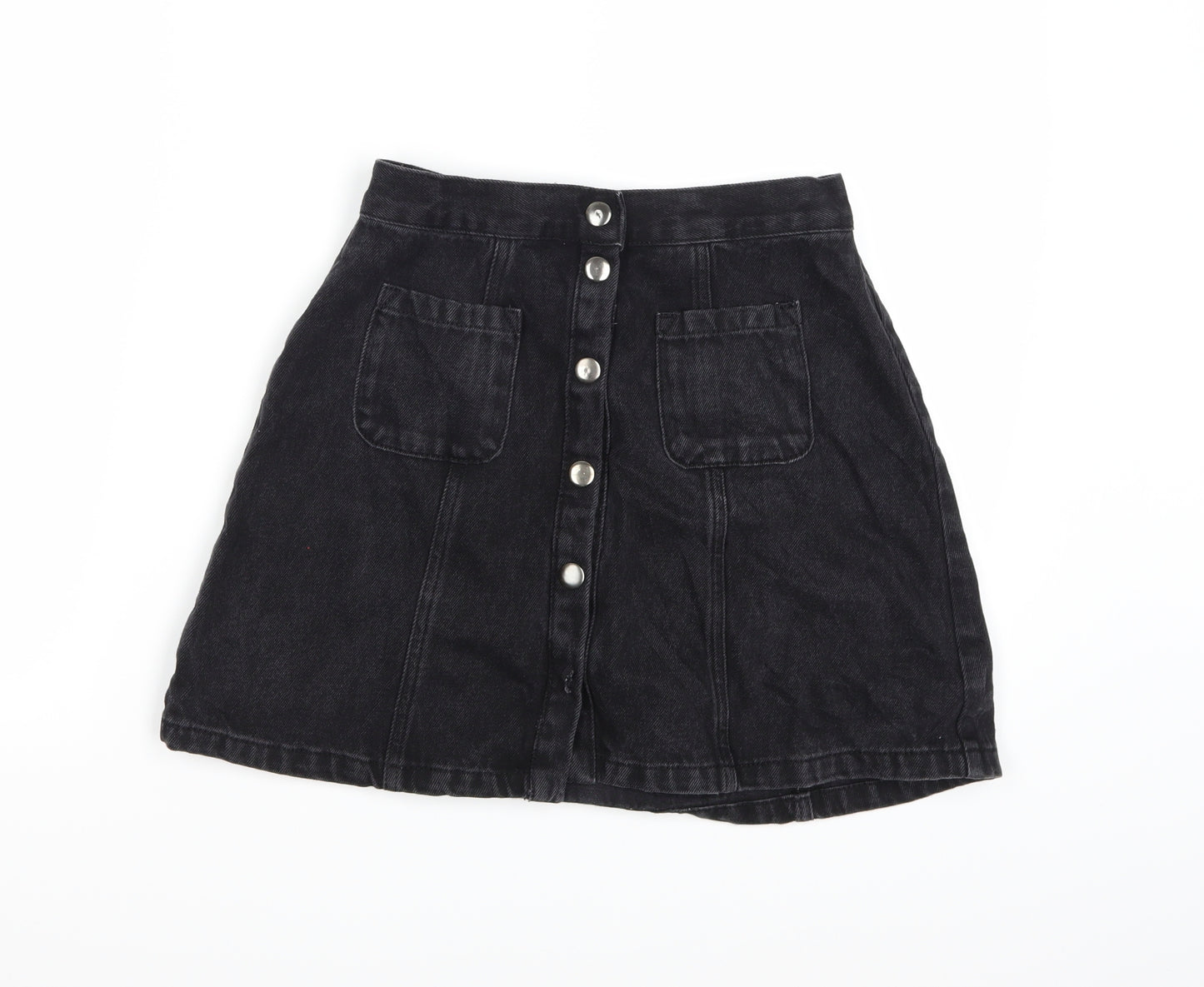 BDG Womens Black  Denim A-Line Skirt Size S