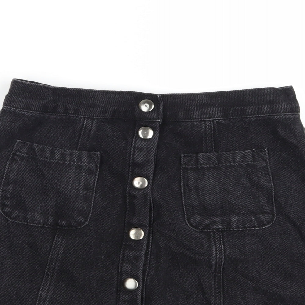 BDG Womens Black  Denim A-Line Skirt Size S