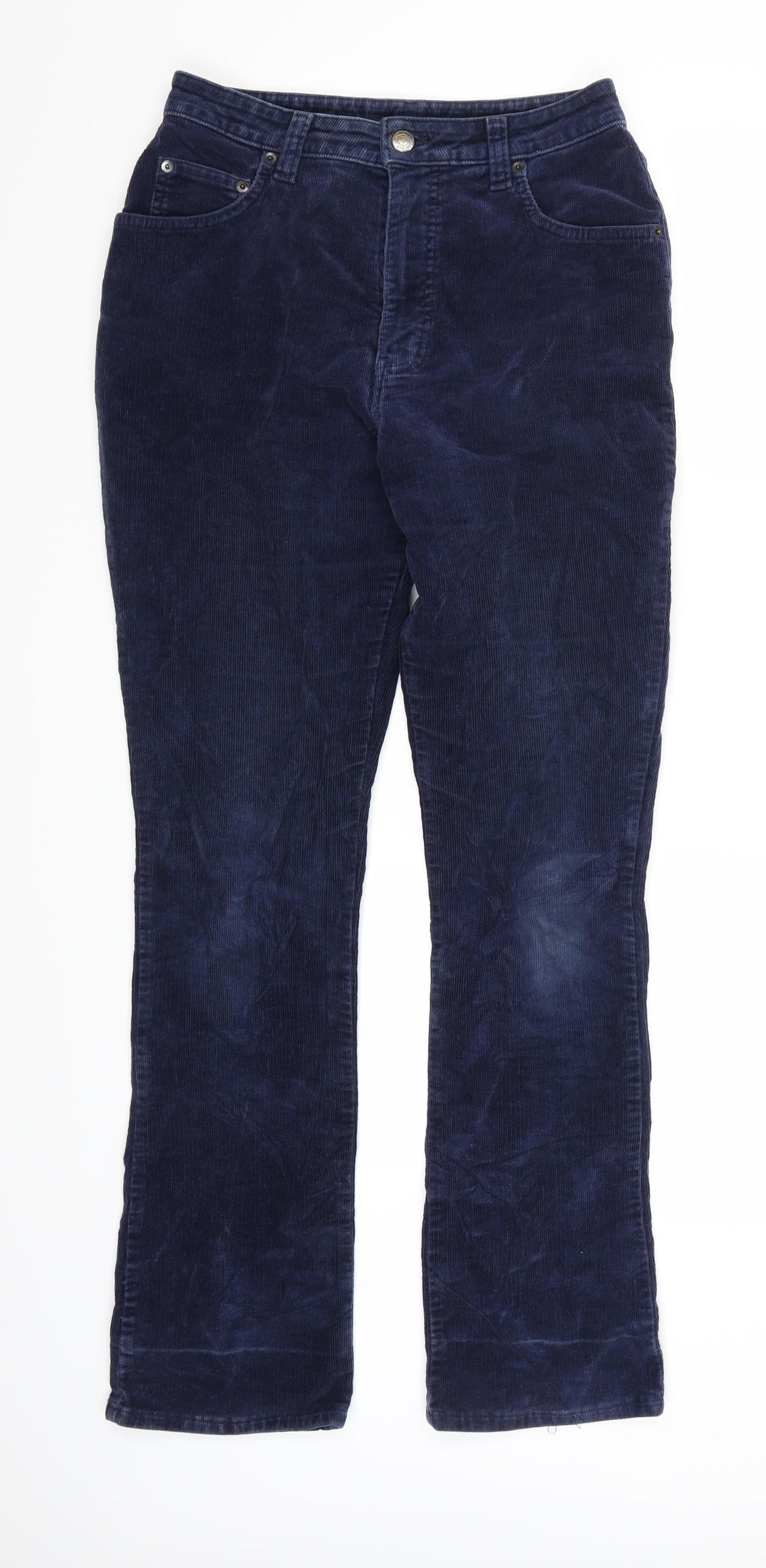 Marks and Spencer Womens Blue  Corduroy Trousers  Size 12 L30 in