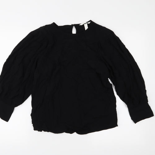 H&M Womens Black   Basic Blouse Size 10