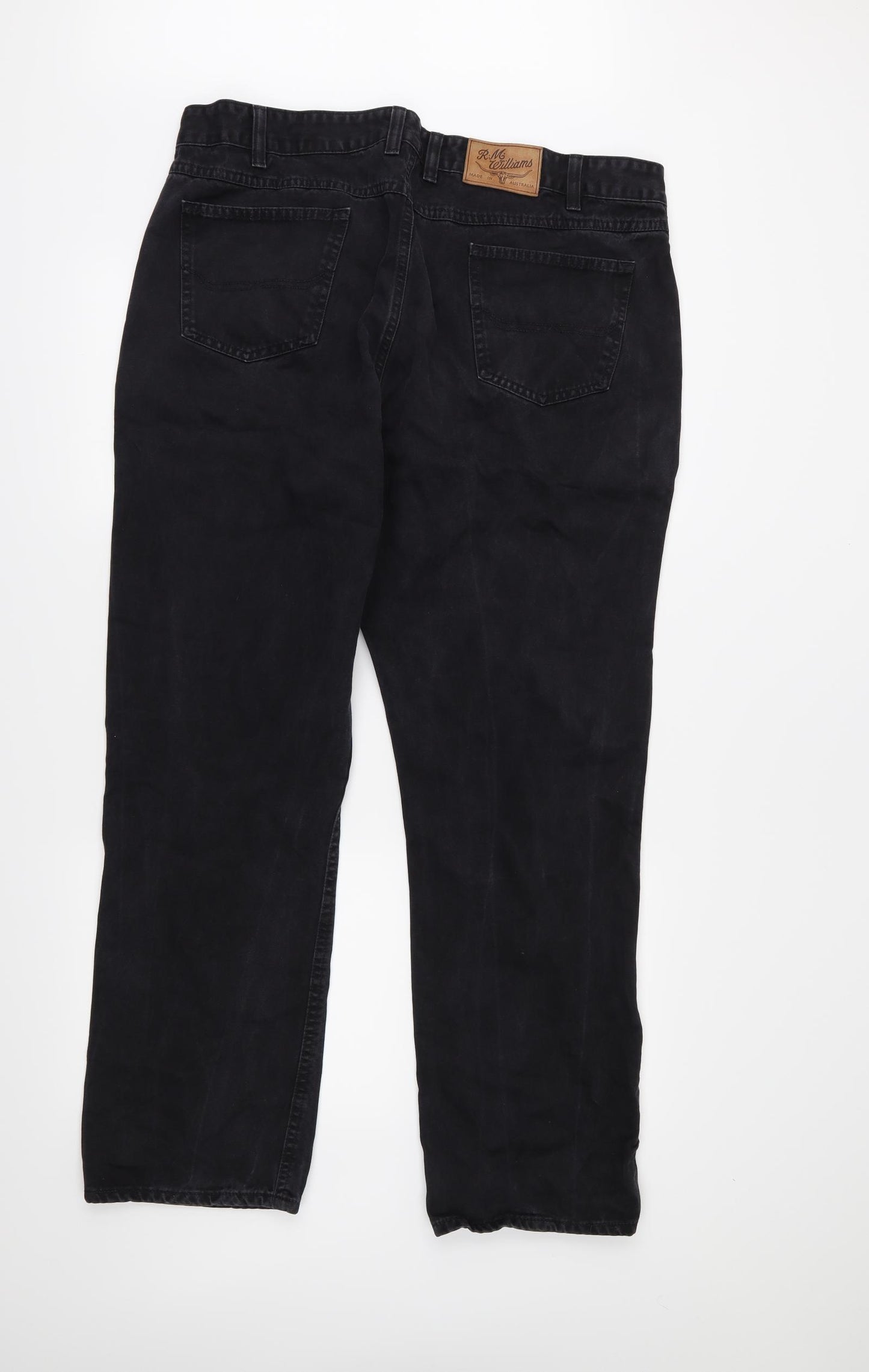 R.M. Williams Mens Black   Straight Jeans Size 40 L30 in