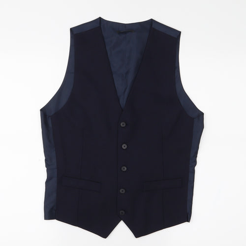 M&S Mens Blue   Jacket Waistcoat Size S