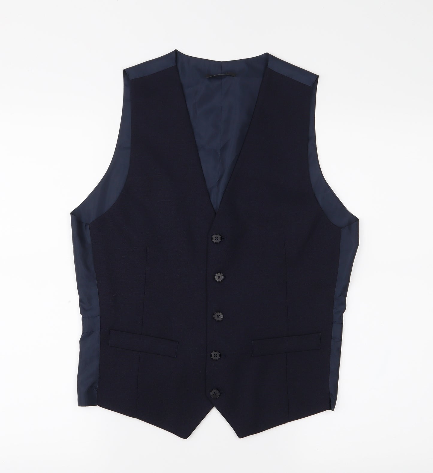 M&S Mens Blue   Jacket Waistcoat Size S