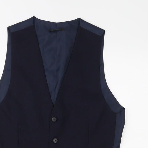 M&S Mens Blue   Jacket Waistcoat Size S