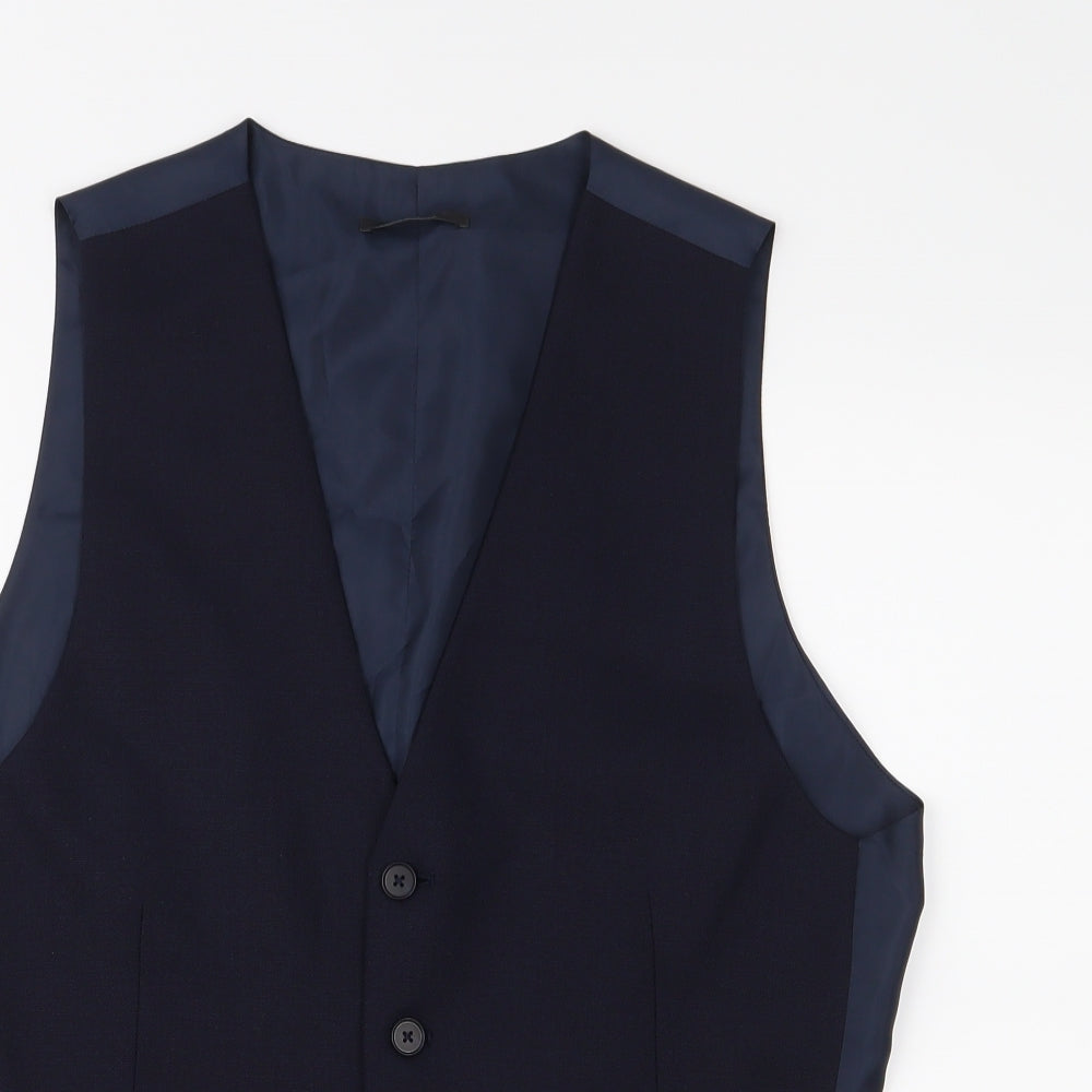 M&S Mens Blue   Jacket Waistcoat Size S