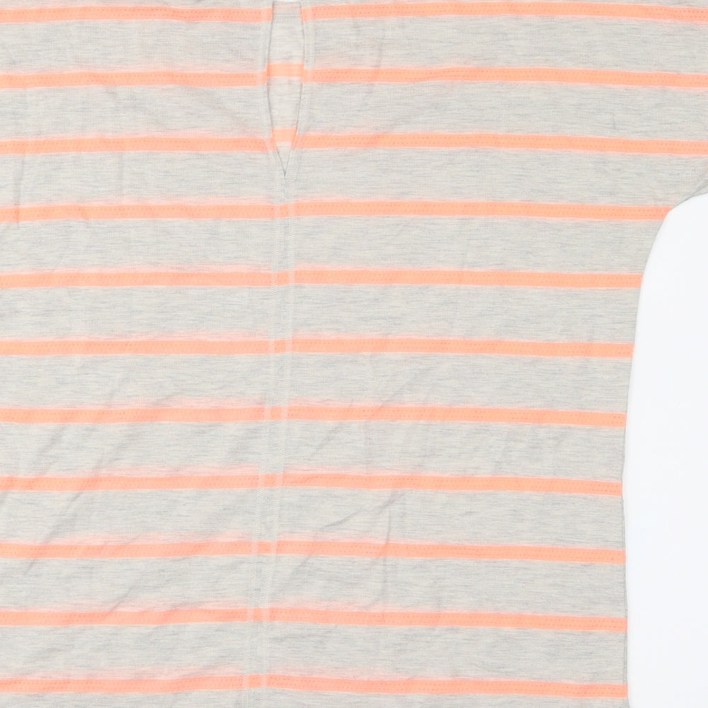 F&F Womens Grey Striped  Basic T-Shirt Size S