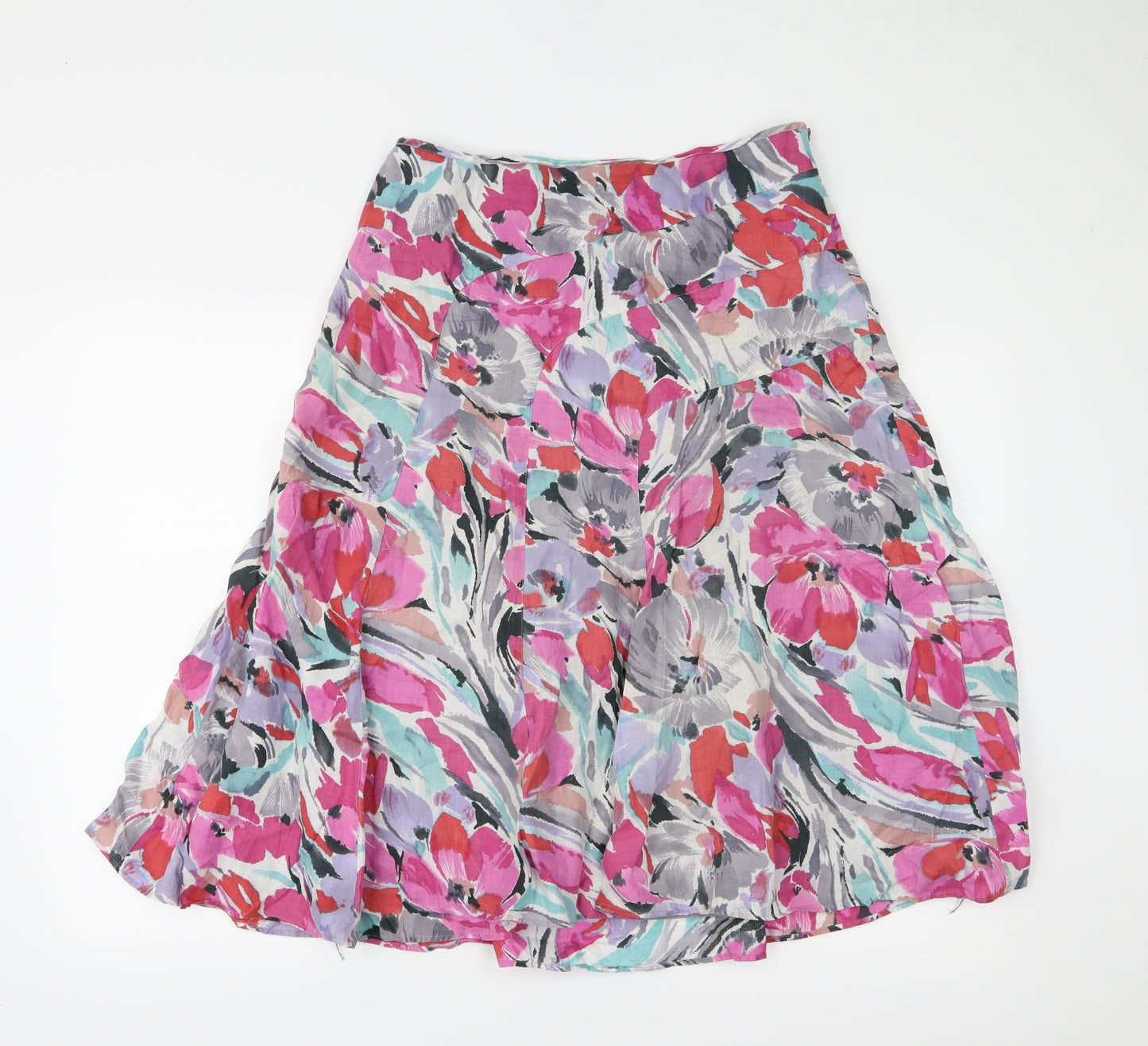 Monsoon Womens Pink Floral  A-Line Skirt Size 12
