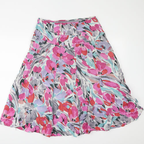 Monsoon Womens Pink Floral  A-Line Skirt Size 12