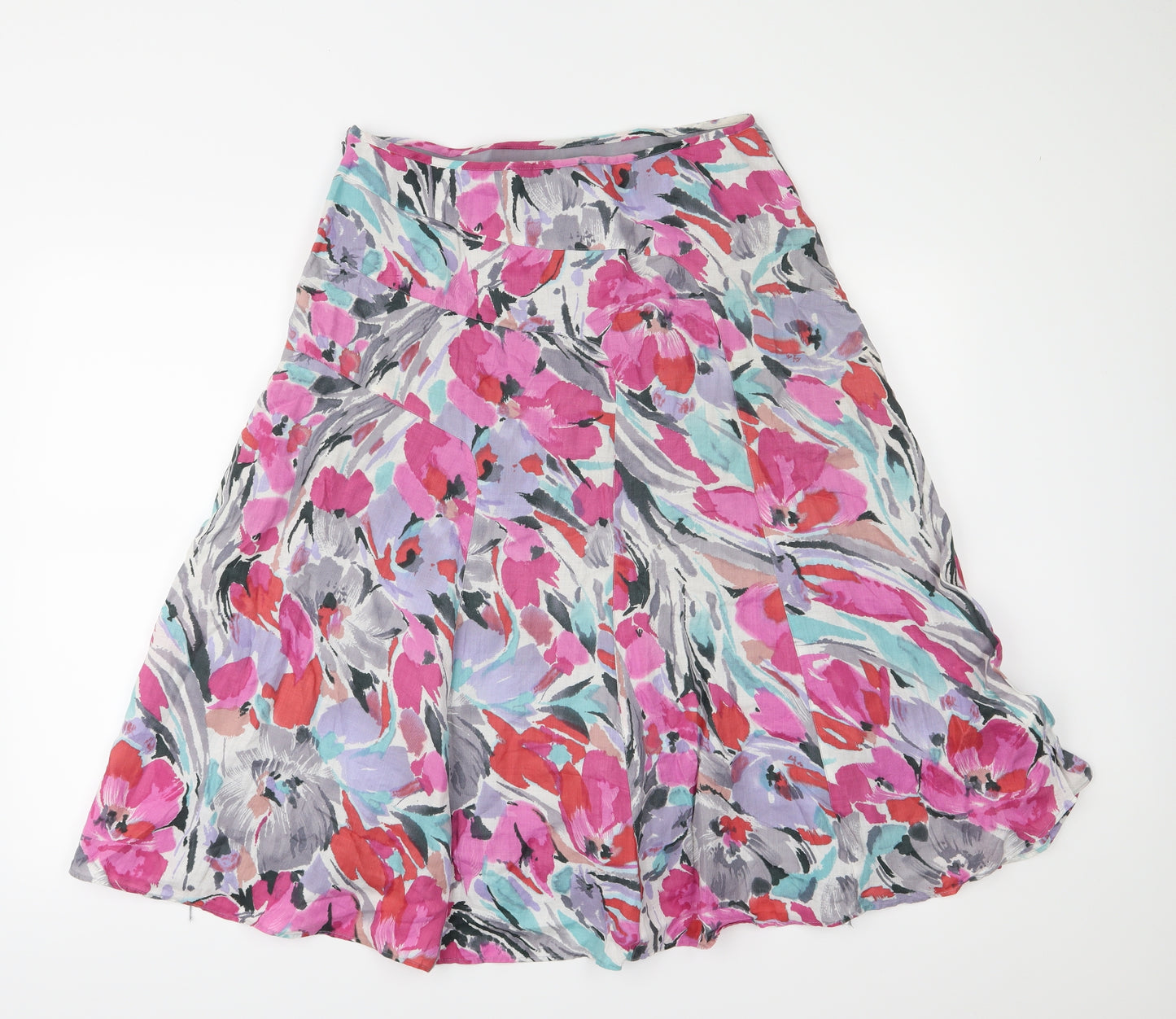 Monsoon Womens Pink Floral  A-Line Skirt Size 12