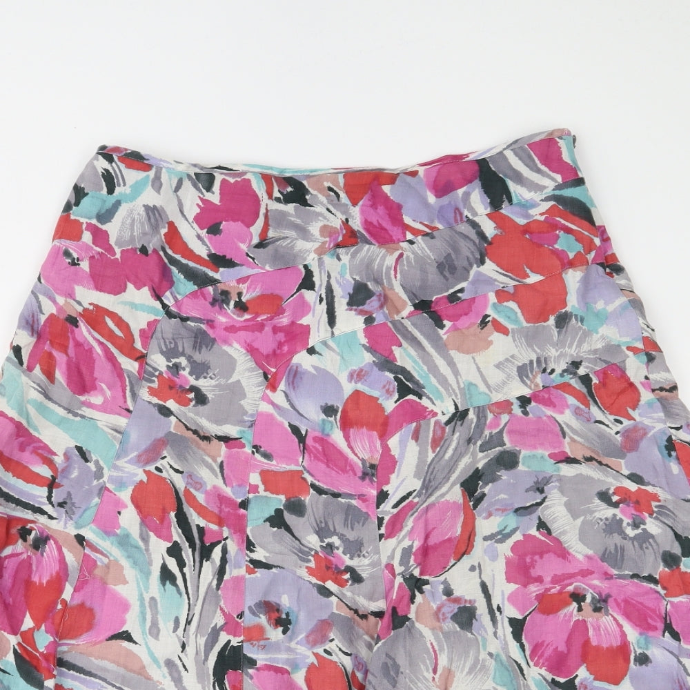 Monsoon Womens Pink Floral  A-Line Skirt Size 12