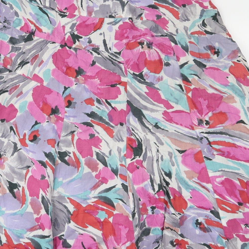 Monsoon Womens Pink Floral  A-Line Skirt Size 12