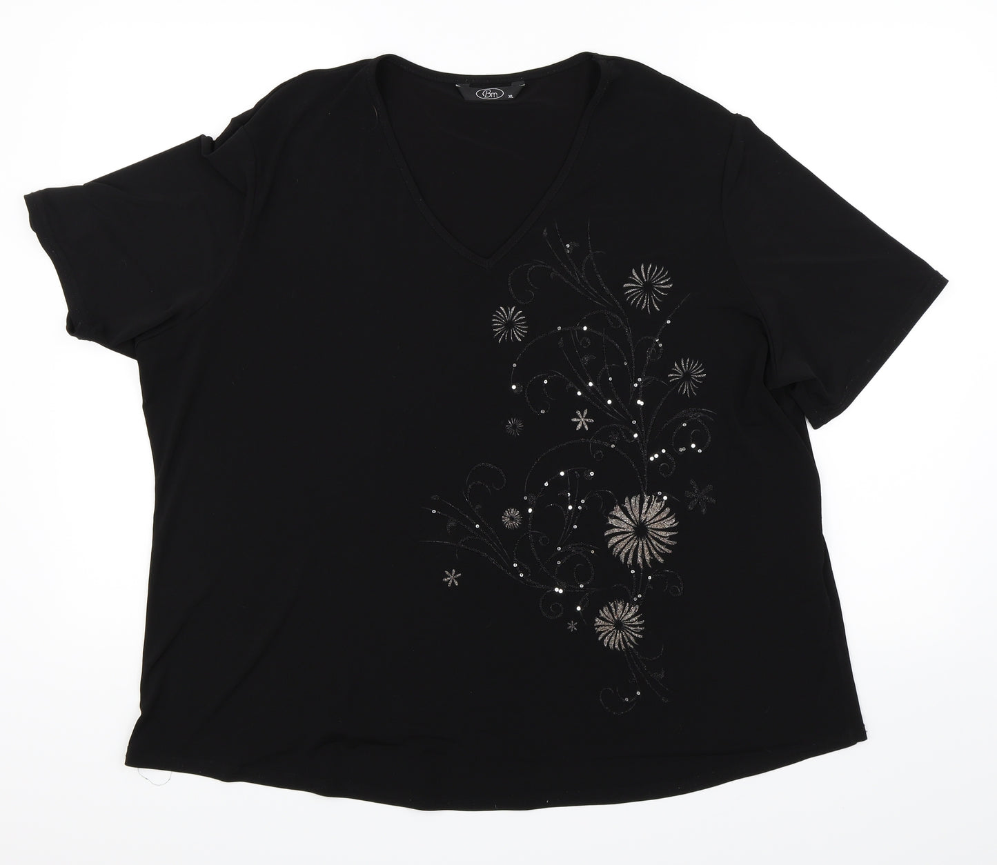 BM Womens Black   Basic Blouse Size XL