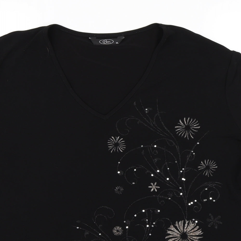 BM Womens Black   Basic Blouse Size XL