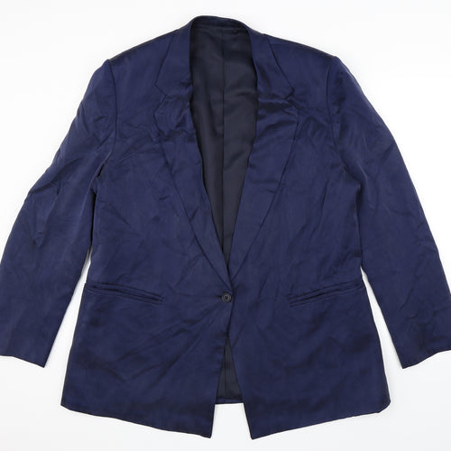 Classic Creations Mens Blue  Satin Jacket Blazer Size 42