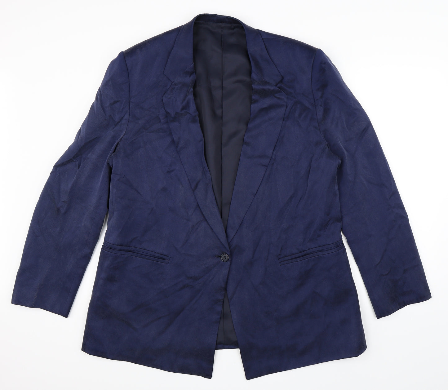 Classic Creations Mens Blue  Satin Jacket Blazer Size 42