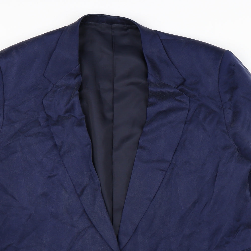 Classic Creations Mens Blue  Satin Jacket Blazer Size 42