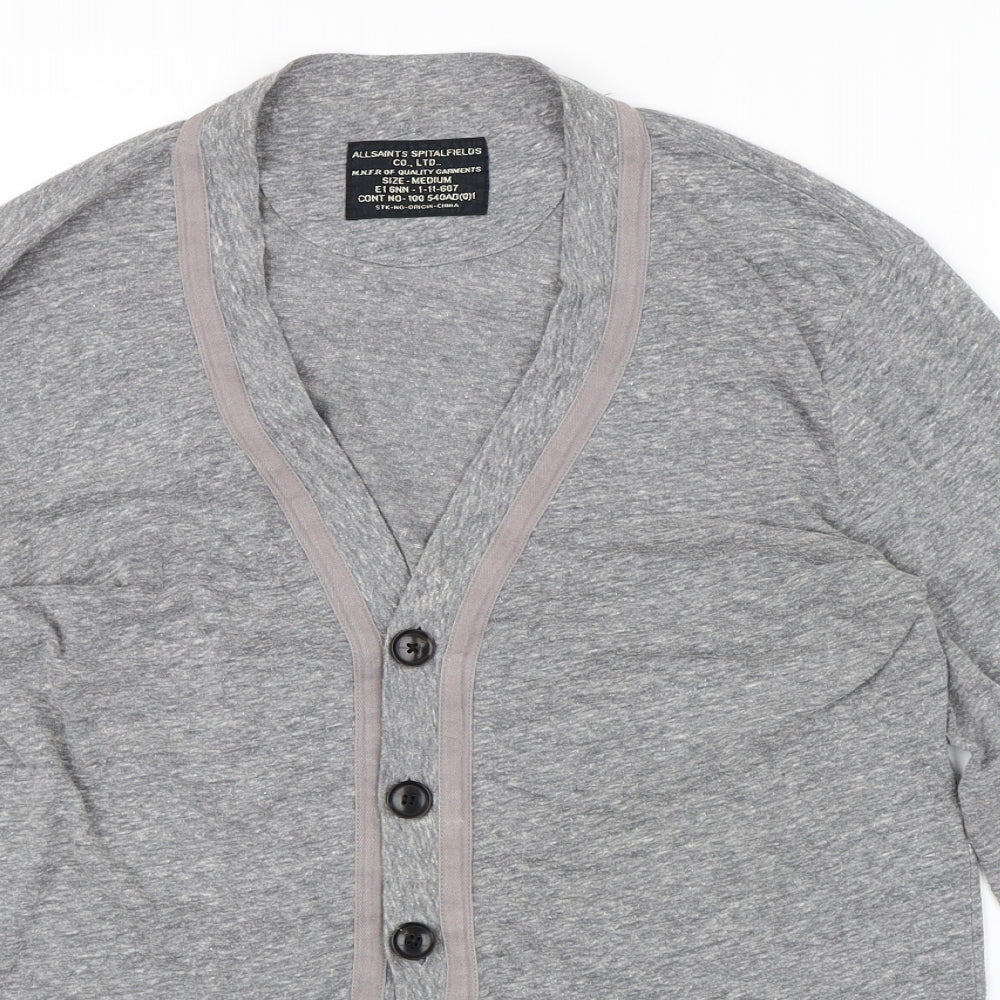 All Saints Womens Grey   Cardigan Jumper Size M