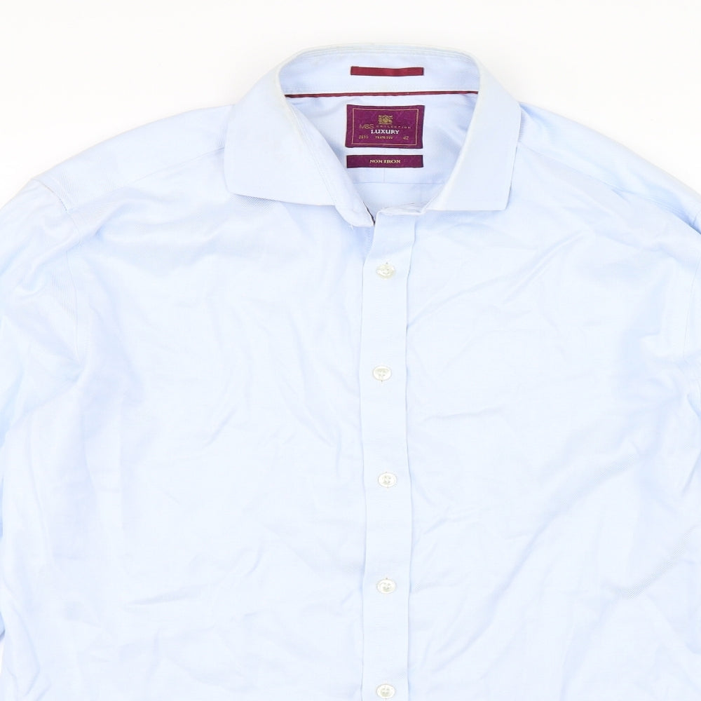 Marks and Spencer Mens Blue    Dress Shirt Size 16.5