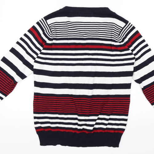 EWM Womens Blue Striped  Pullover Jumper Size 18