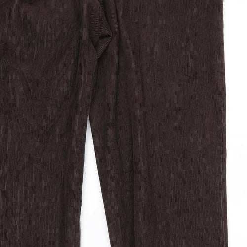 Marks and Spencer Womens Brown  Corduroy Trousers  Size 16 L32 in