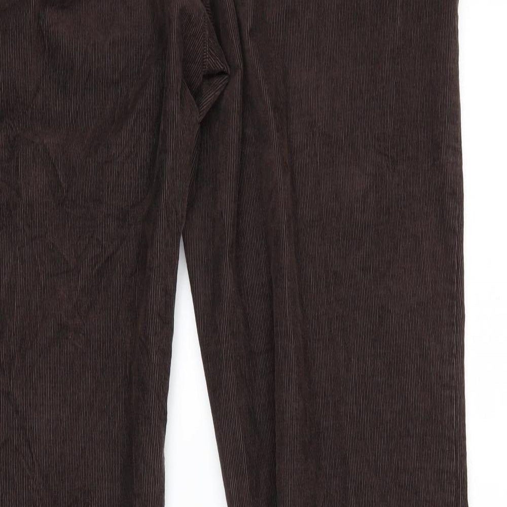 Marks and Spencer Womens Brown  Corduroy Trousers  Size 16 L32 in