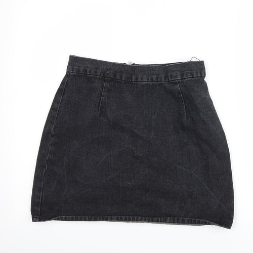 denim co Womens Black  Denim A-Line Skirt Size 10