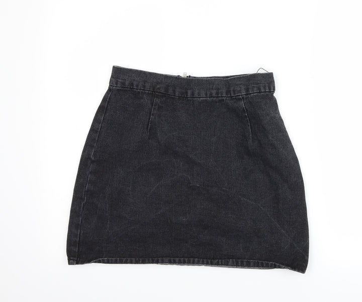 denim co Womens Black Denim A-Line Skirt Size 10