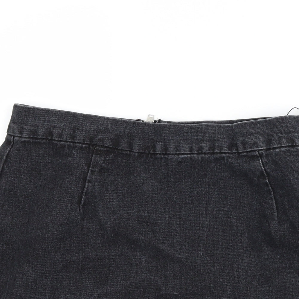 denim co Womens Black  Denim A-Line Skirt Size 10