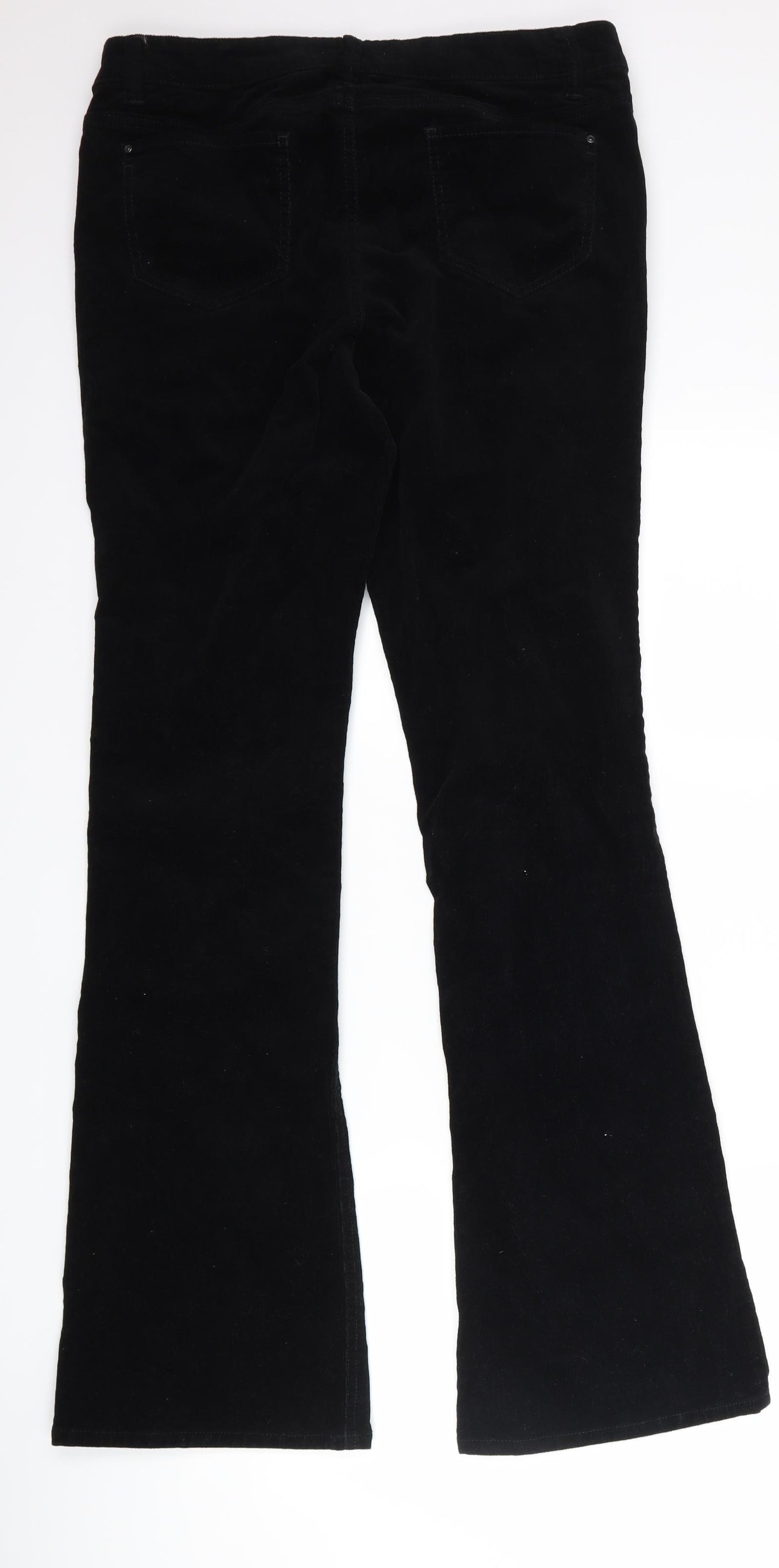 TU Womens Black  Corduroy Trousers  Size 14 L33 in