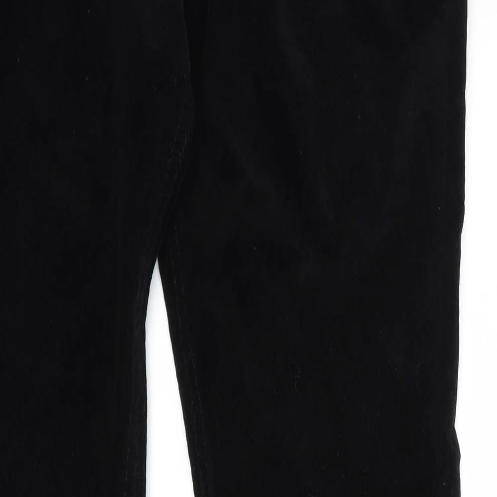 TU Womens Black  Corduroy Trousers  Size 14 L33 in