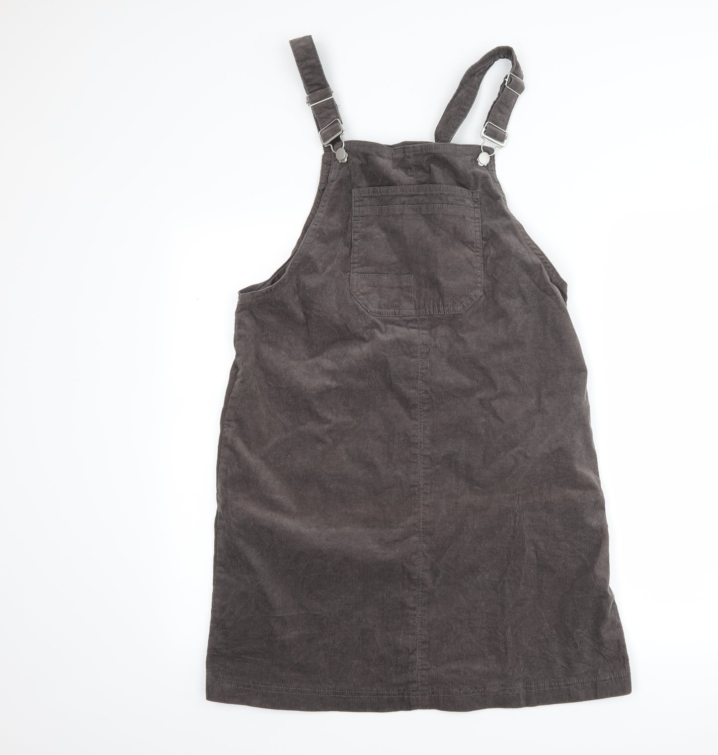TU Womens Grey  Corduroy Pinafore/Dungaree Dress  Size 12