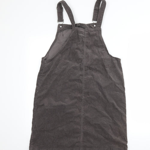 TU Womens Grey  Corduroy Pinafore/Dungaree Dress  Size 12