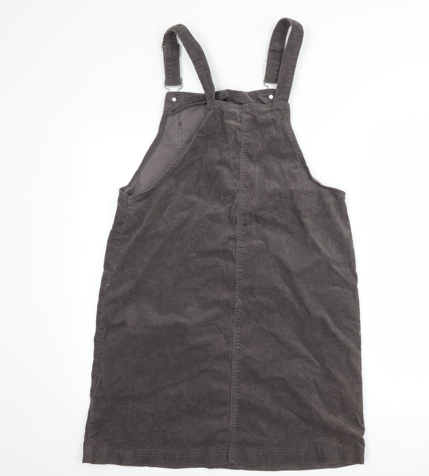 TU Womens Grey  Corduroy Pinafore/Dungaree Dress  Size 12