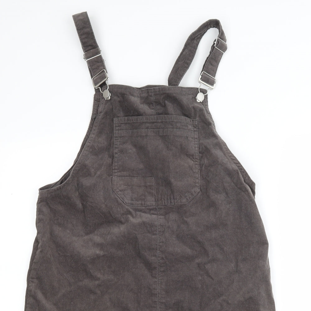 TU Womens Grey  Corduroy Pinafore/Dungaree Dress  Size 12