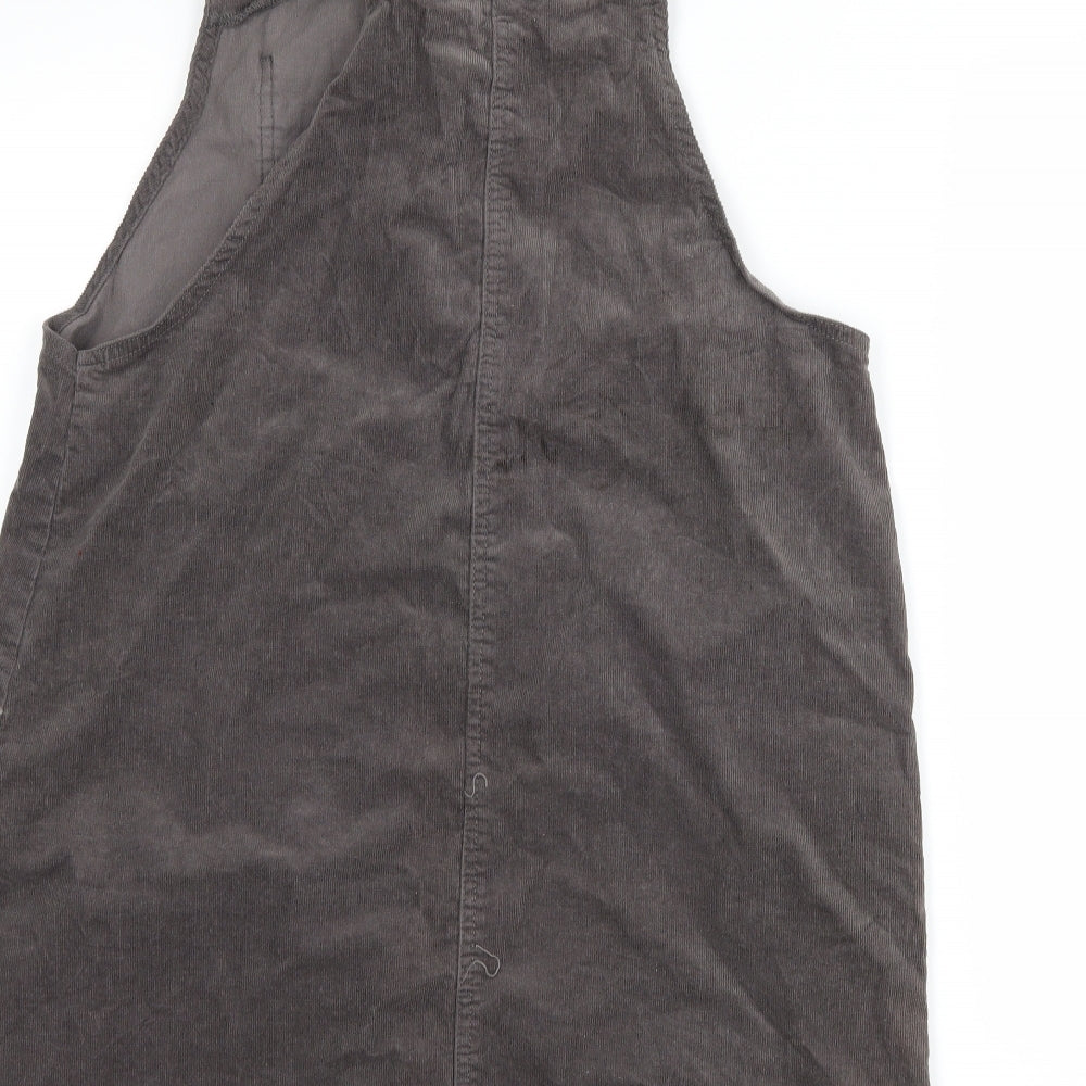TU Womens Grey  Corduroy Pinafore/Dungaree Dress  Size 12