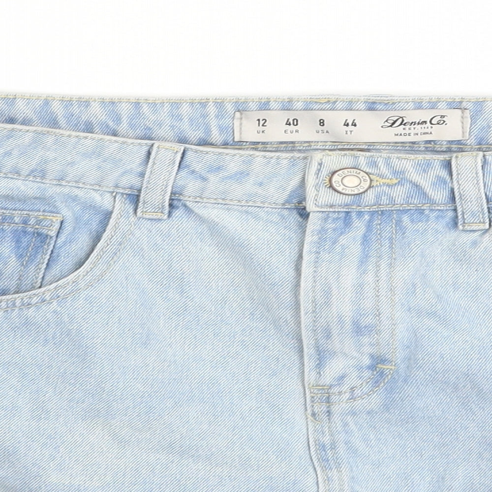DENIM CO Womens Blue  Denim A-Line Skirt Size 12