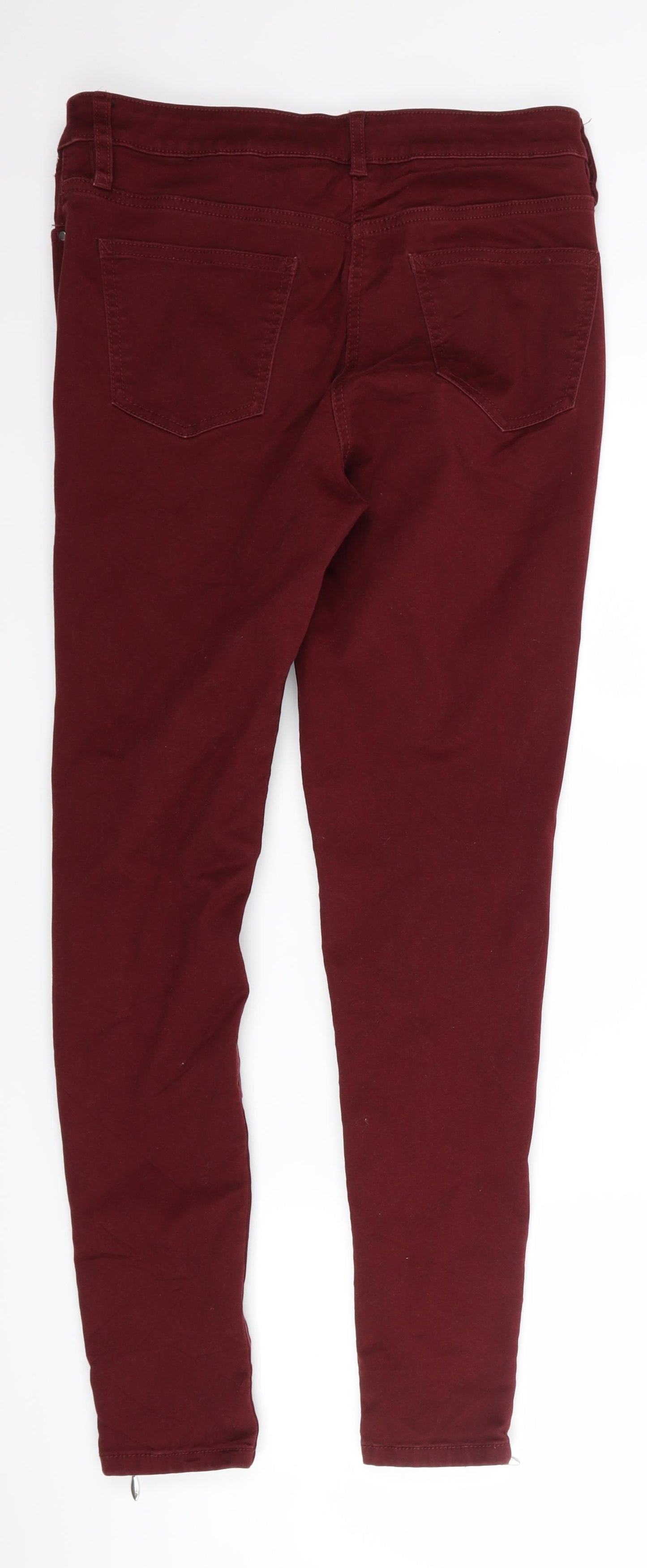 F&F Womens Red  Denim Skinny Jeans Size 10 L28 in