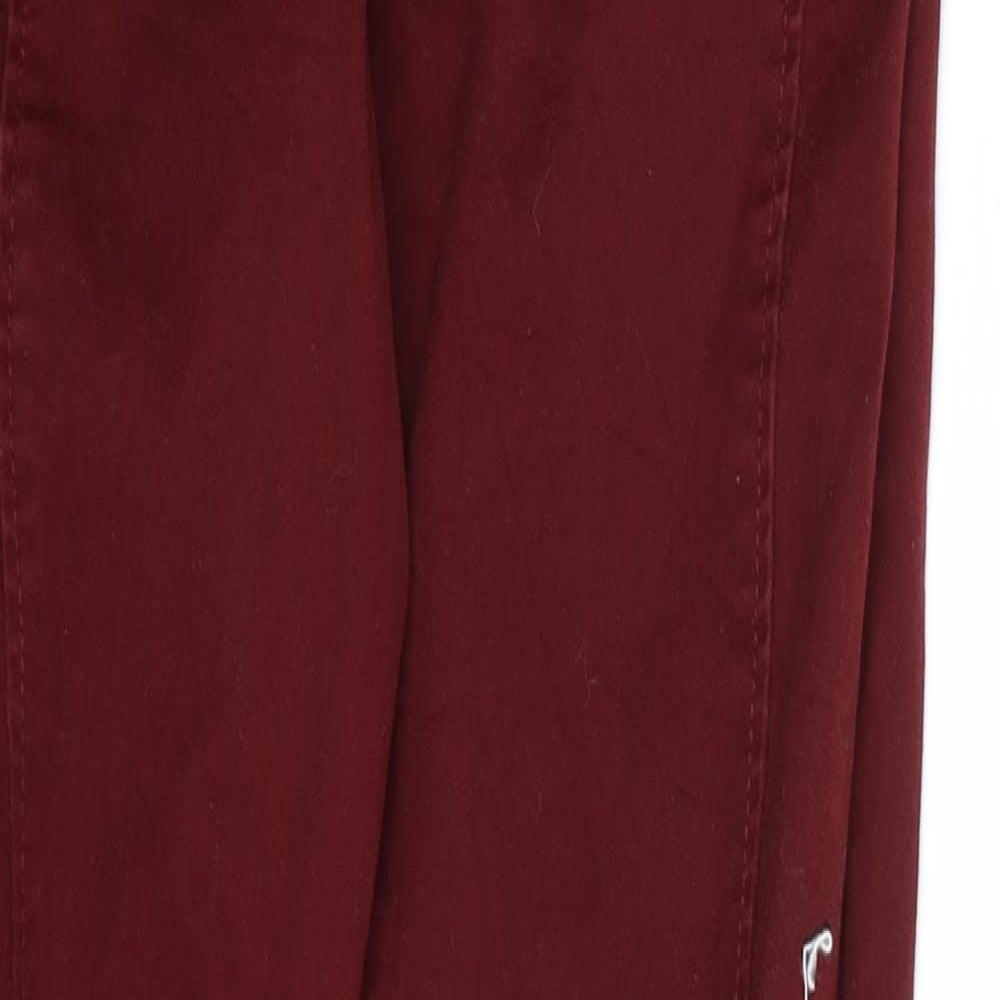F&F Womens Red  Denim Skinny Jeans Size 10 L28 in