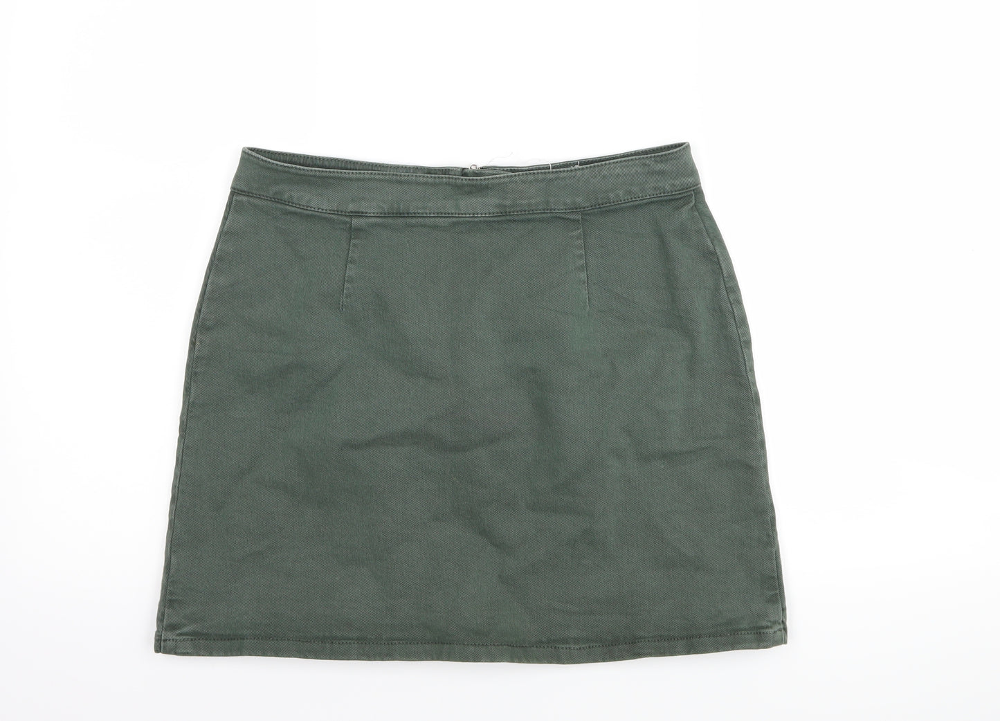 ASOS Womens Green  Denim A-Line Skirt Size 10