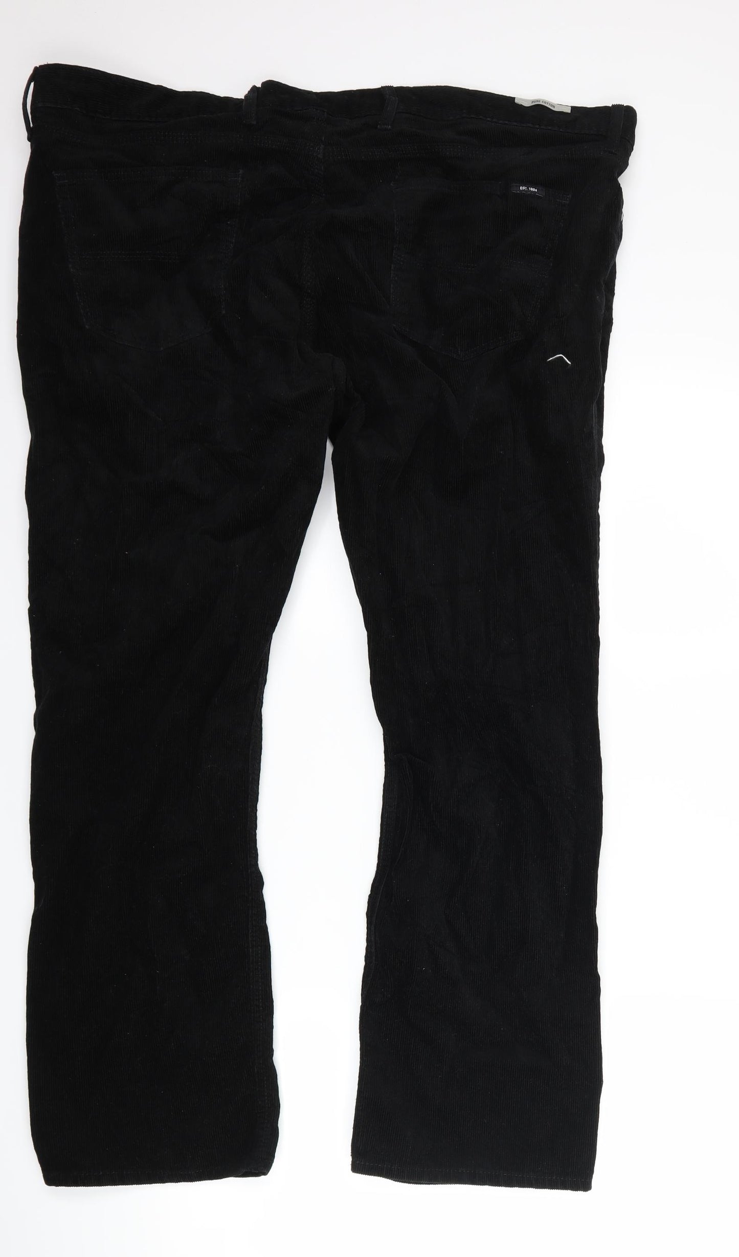 Marks and Spencer Mens Black  Corduroy Trousers  Size 42 L29 in