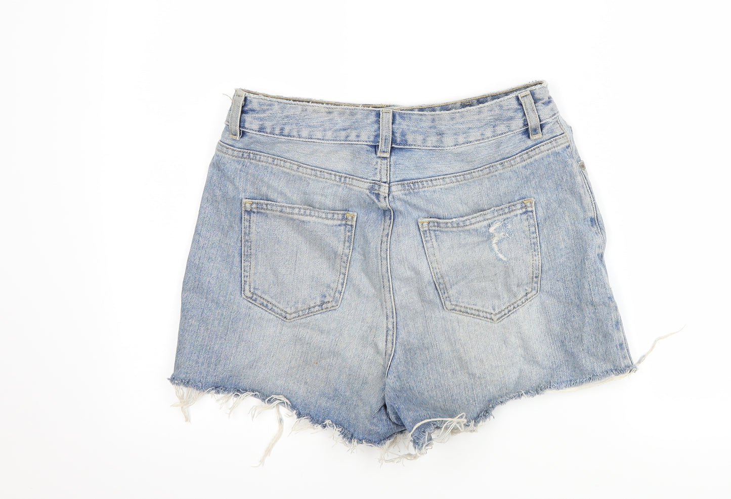 ASOS Womens Blue  Denim Hot Pants Shorts Size 10 - Distressed