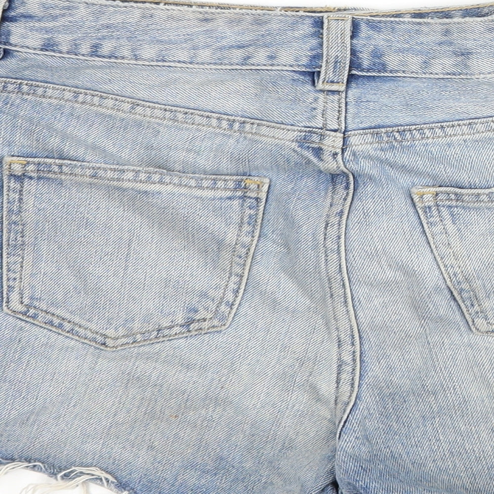 ASOS Womens Blue  Denim Hot Pants Shorts Size 10 - Distressed