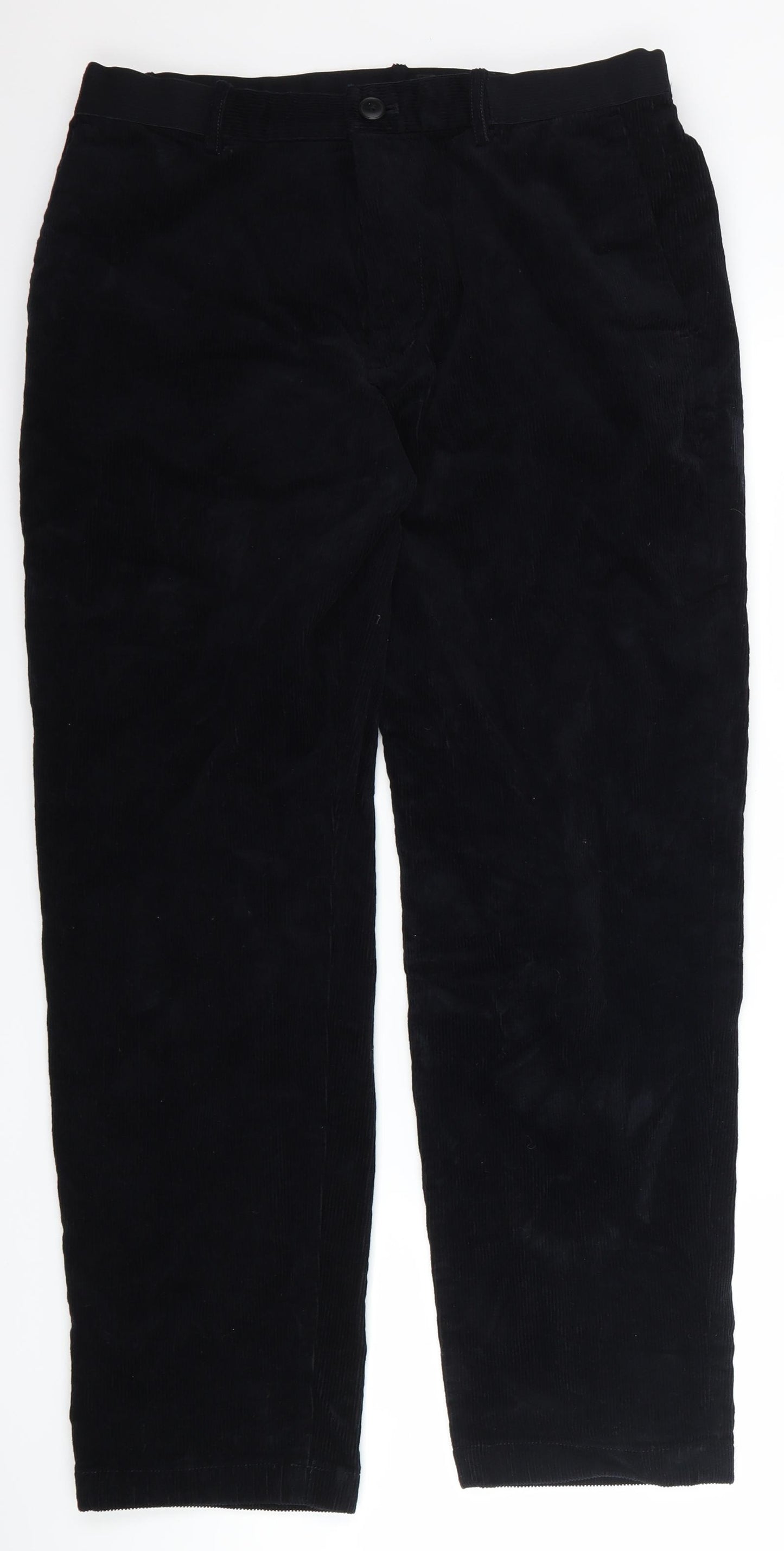 Uni qlo Mens Black  Corduroy Trousers  Size 30 L28 in